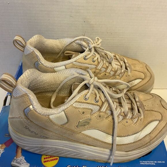 Skechers shape up natural color size 7.5 Y2K laces Platform sneakers - Picture 1 of 5